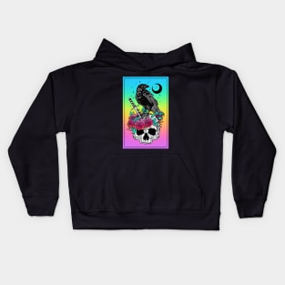 Crow with skull Kids Hoodie